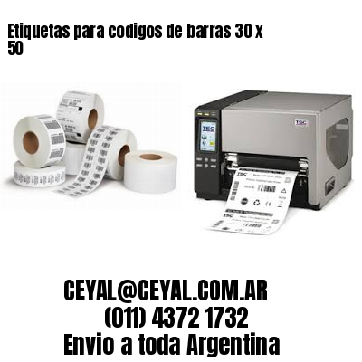 Etiquetas para codigos de barras 30 x 50