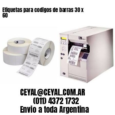 Etiquetas para codigos de barras 30 x 60