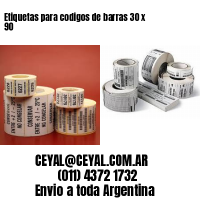 Etiquetas para codigos de barras 30 x 90