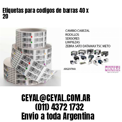 Etiquetas para codigos de barras 40 x 20