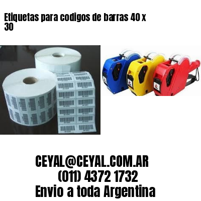 Etiquetas para codigos de barras 40 x 30