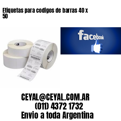 Etiquetas para codigos de barras 40 x 50