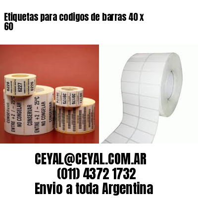 Etiquetas para codigos de barras 40 x 60