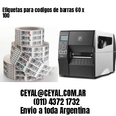 Etiquetas para codigos de barras 60 x 100