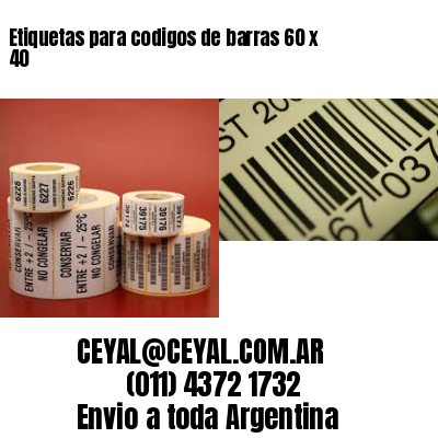 Etiquetas para codigos de barras 60 x 40