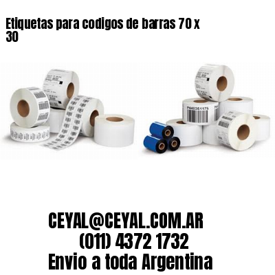 Etiquetas para codigos de barras 70 x 30