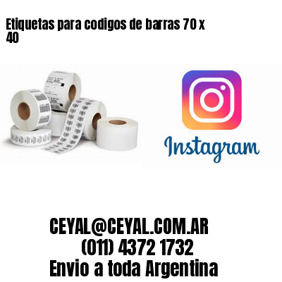 Etiquetas para codigos de barras 70 x 40