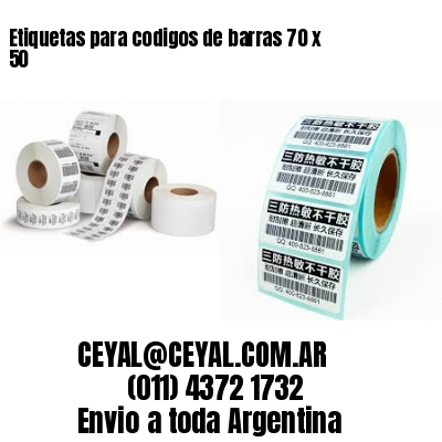 Etiquetas para codigos de barras 70 x 50