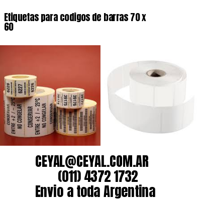 Etiquetas para codigos de barras 70 x 60