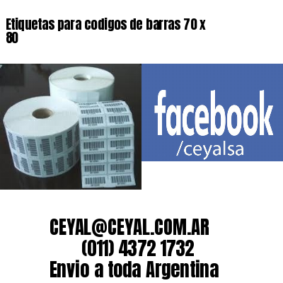 Etiquetas para codigos de barras 70 x 80