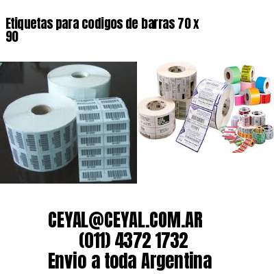 Etiquetas para codigos de barras 70 x 90