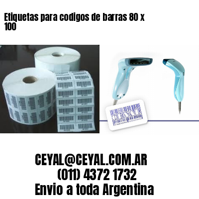 Etiquetas para codigos de barras 80 x 100