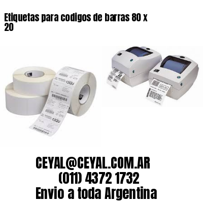 Etiquetas para codigos de barras 80 x 20