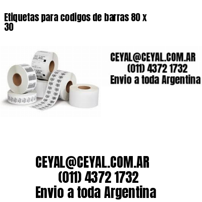 Etiquetas para codigos de barras 80 x 30