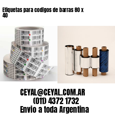 Etiquetas para codigos de barras 80 x 40