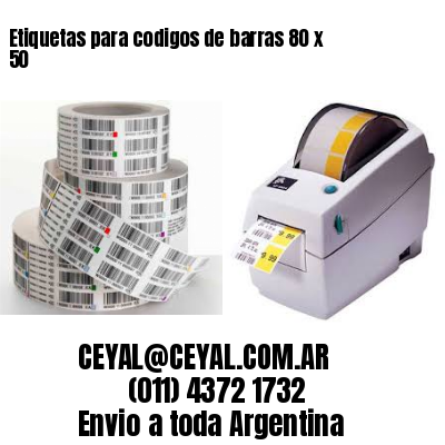 Etiquetas para codigos de barras 80 x 50