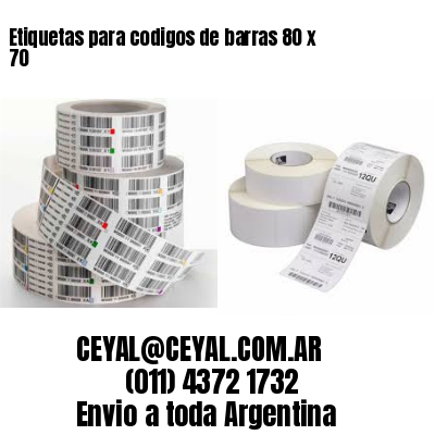 Etiquetas para codigos de barras 80 x 70