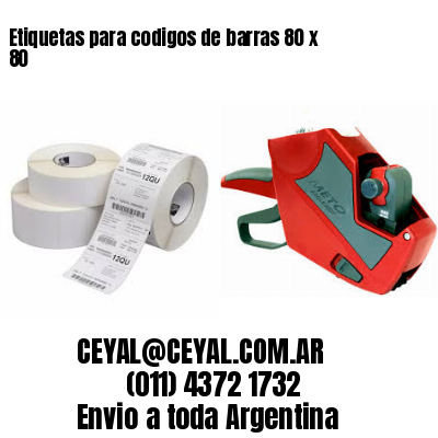 Etiquetas para codigos de barras 80 x 80