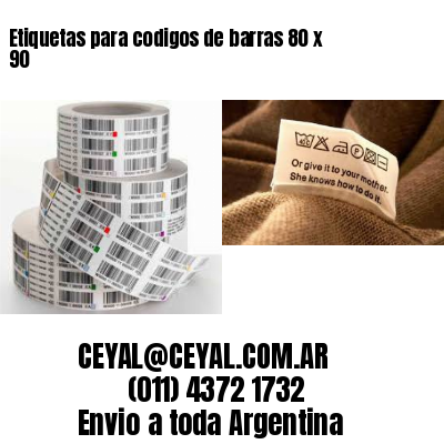 Etiquetas para codigos de barras 80 x 90
