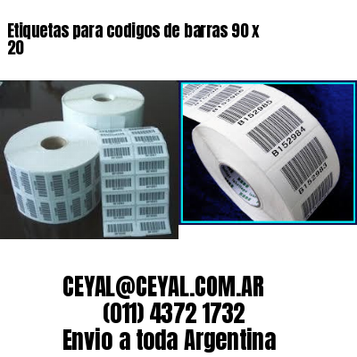 Etiquetas para codigos de barras 90 x 20