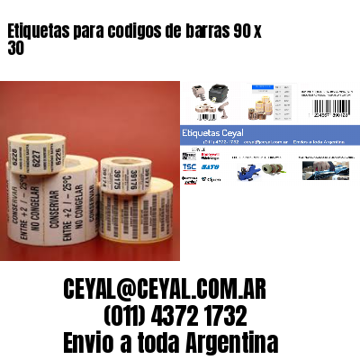 Etiquetas para codigos de barras 90 x 30