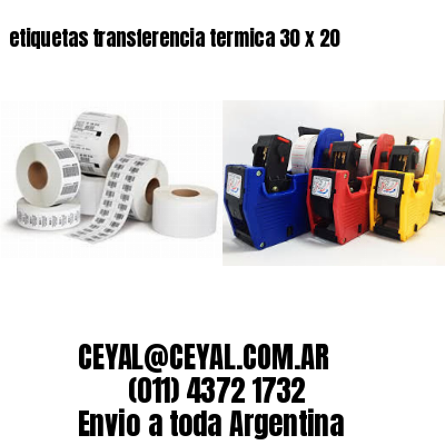 etiquetas transferencia termica 30 x 20
