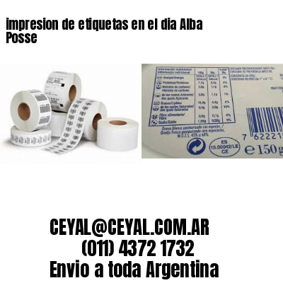 impresion de etiquetas en el dia Alba Posse