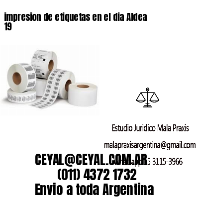 impresion de etiquetas en el dia Aldea 19