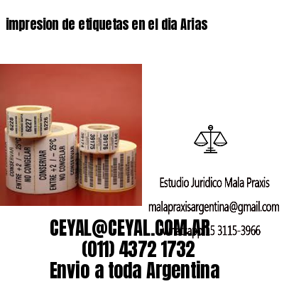 impresion de etiquetas en el dia Arias