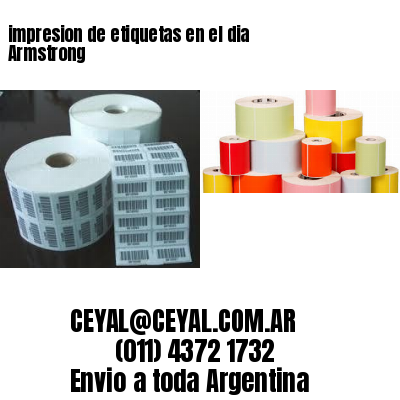 impresion de etiquetas en el dia Armstrong