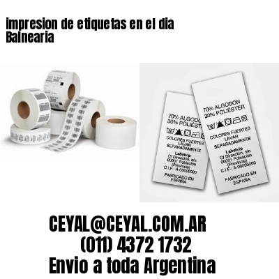 impresion de etiquetas en el dia Balnearia