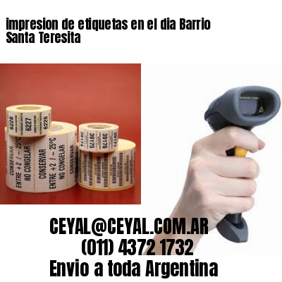 impresion de etiquetas en el dia Barrio Santa Teresita