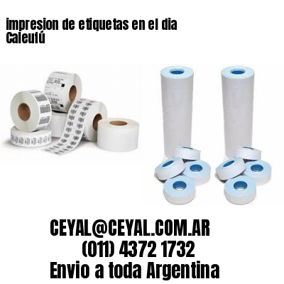 impresion de etiquetas en el dia Caleufú