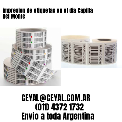 impresion de etiquetas en el dia Capilla del Monte