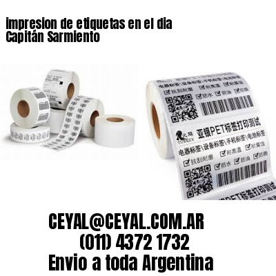 impresion de etiquetas en el dia Capitán Sarmiento