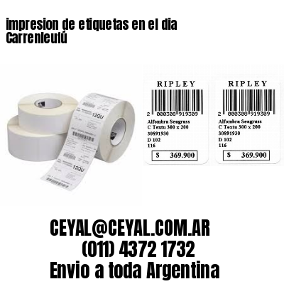 impresion de etiquetas en el dia Carrenleufú