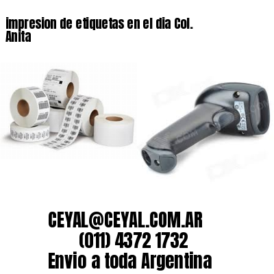 impresion de etiquetas en el dia Col. Anita