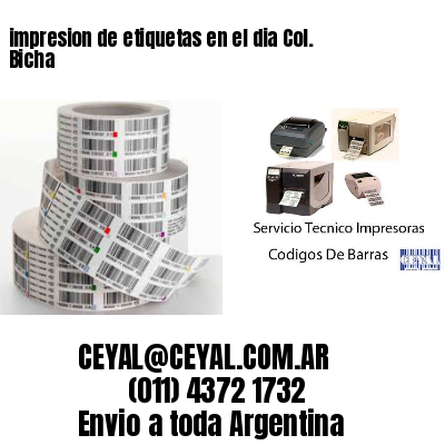 impresion de etiquetas en el dia Col. Bicha