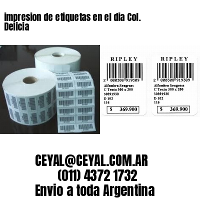impresion de etiquetas en el dia Col. Delicia