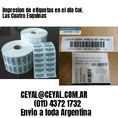 impresion de etiquetas en el dia Col. Las Cuatro Esquinas