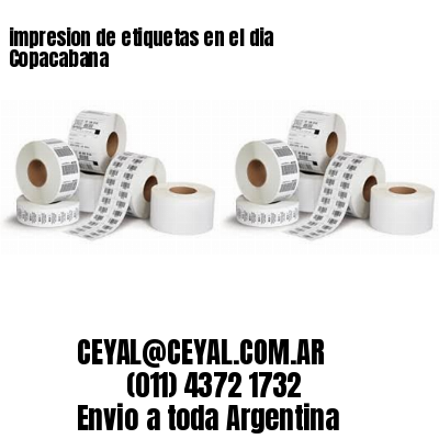 impresion de etiquetas en el dia Copacabana