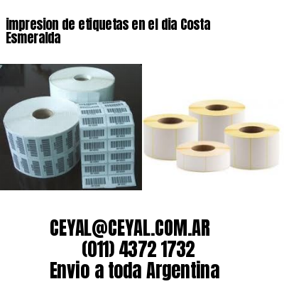 impresion de etiquetas en el dia Costa Esmeralda