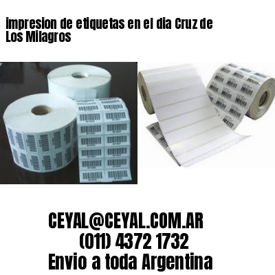 impresion de etiquetas en el dia Cruz de Los Milagros