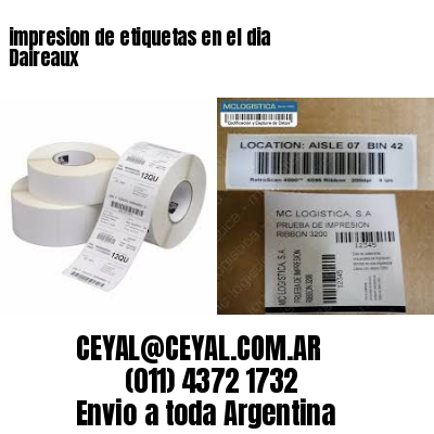 impresion de etiquetas en el dia Daireaux