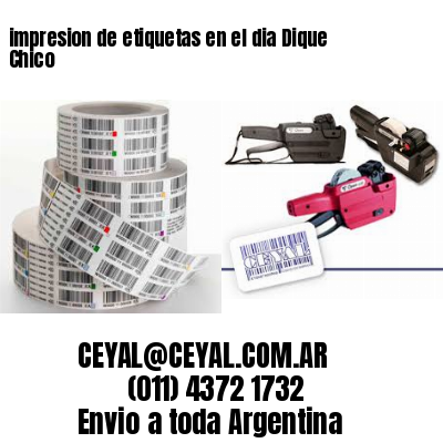 impresion de etiquetas en el dia Dique Chico