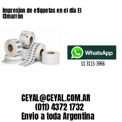 impresion de etiquetas en el dia El Cimarrón
