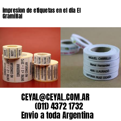 impresion de etiquetas en el dia El Gramillal