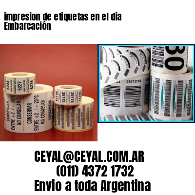 impresion de etiquetas en el dia Embarcación