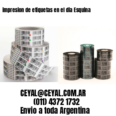 impresion de etiquetas en el dia Esquina