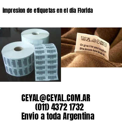 impresion de etiquetas en el dia Florida